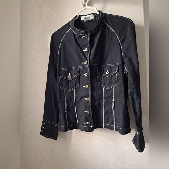 Bernard Sport Size 14 Black jean jacket, tailored - Picture 4 of 9
